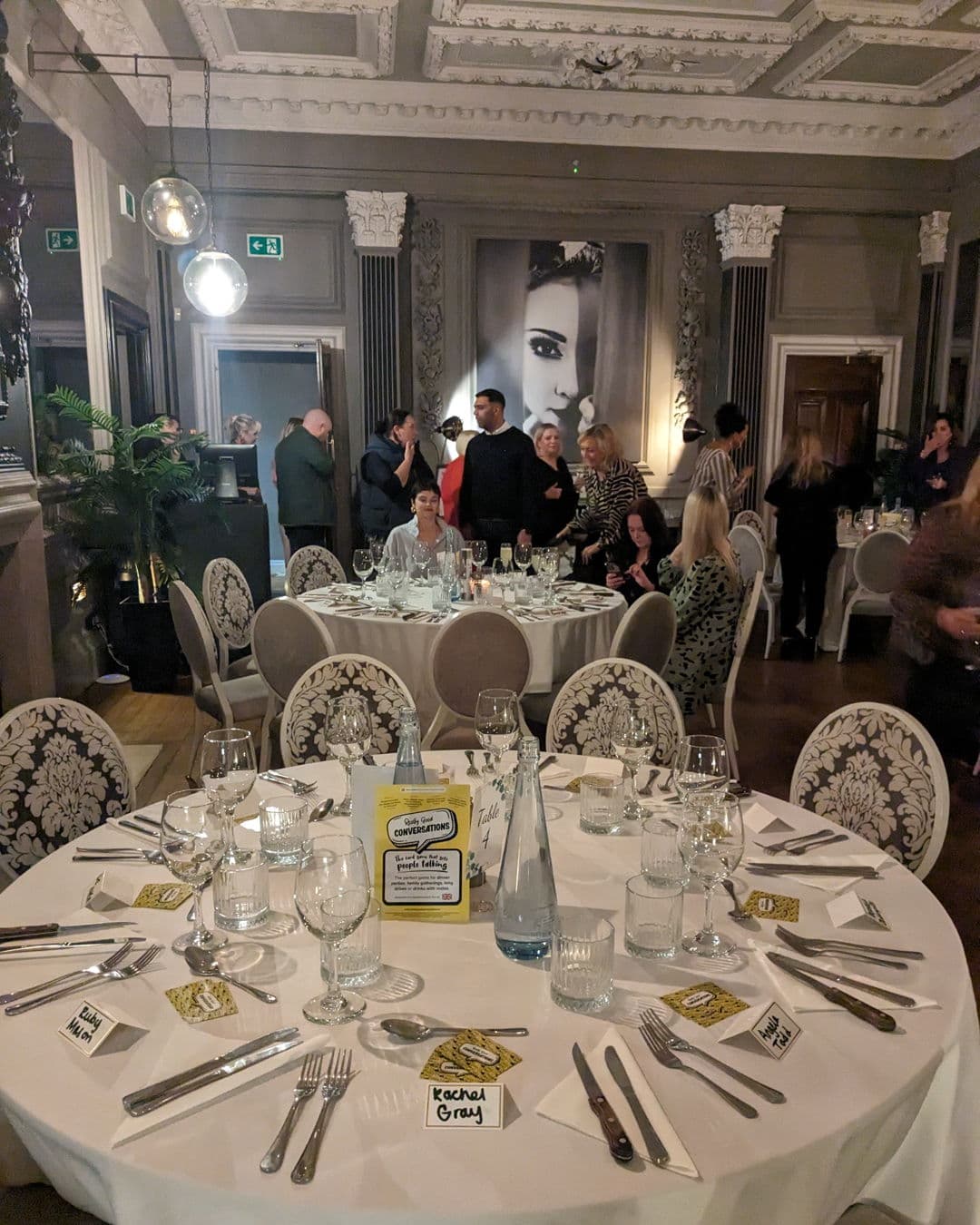 Pre-event dinner with RGC cards on the tables