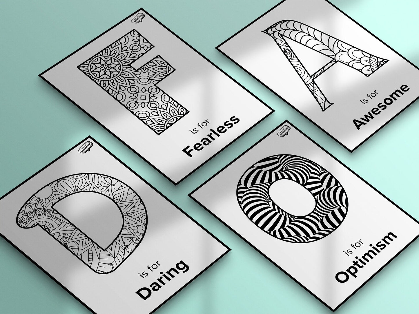 26 Positivity ABC Colouring Pages - Digital Download