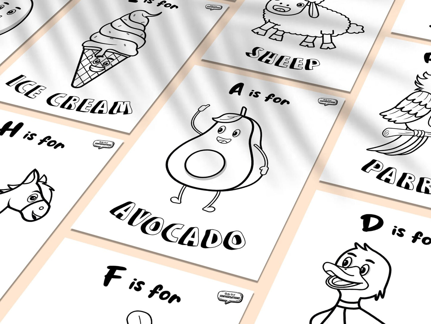 26 Kids ABC Colouring Pages - Digital Download